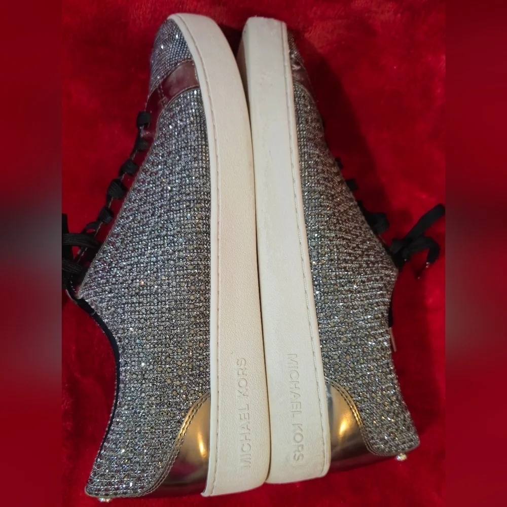 Michael Kors Silver Sparkly Women's Sneakers - Size 10